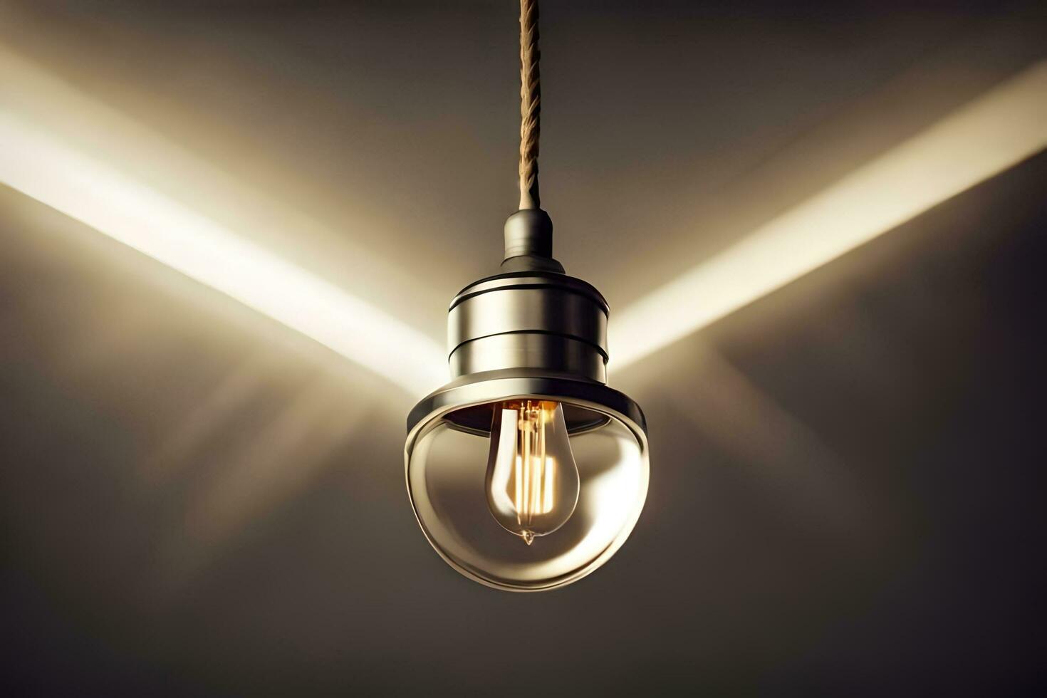 a light bulb hanging from a ceiling. AI-Generated photo