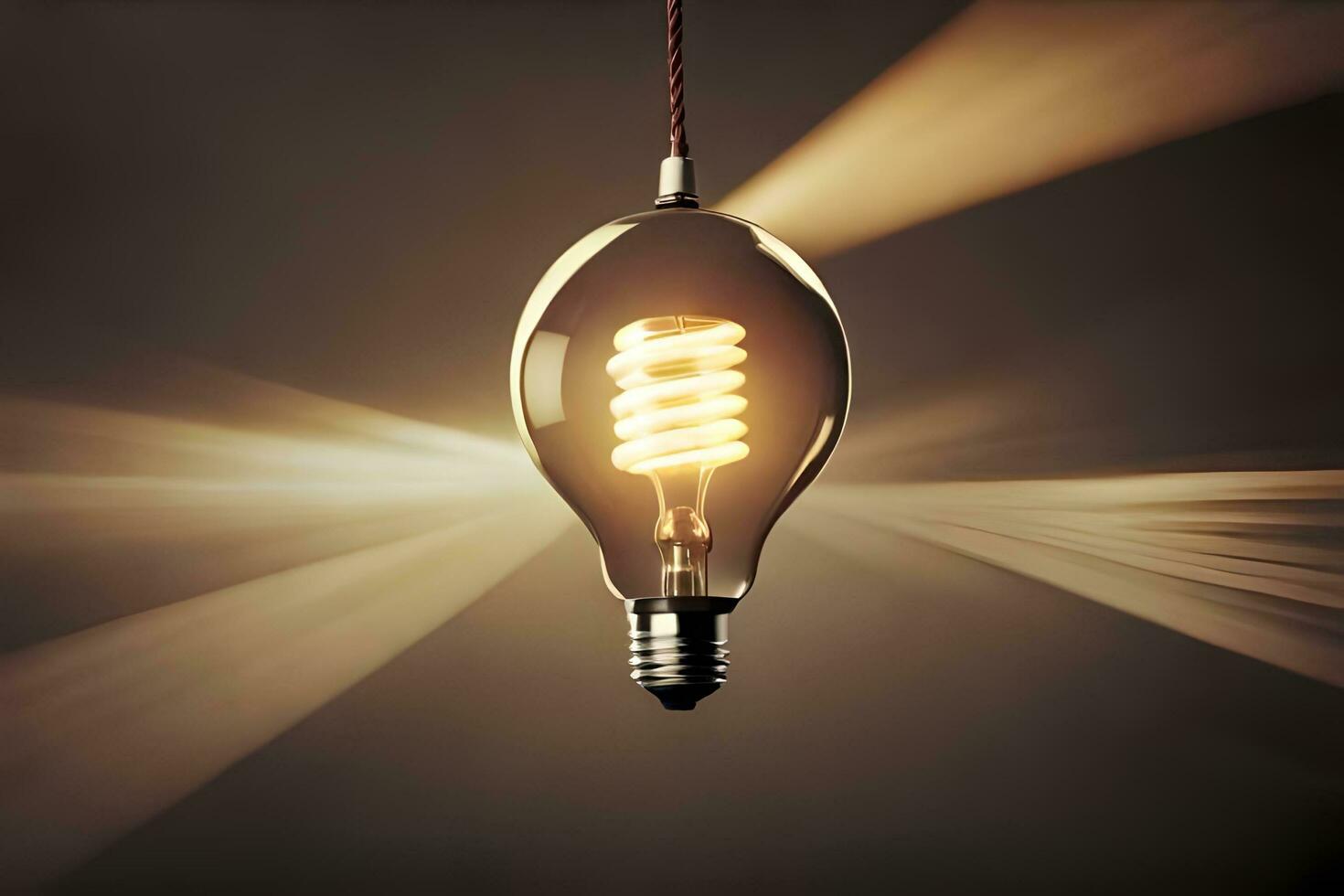 a light bulb with a light shining from it. AI-Generated photo