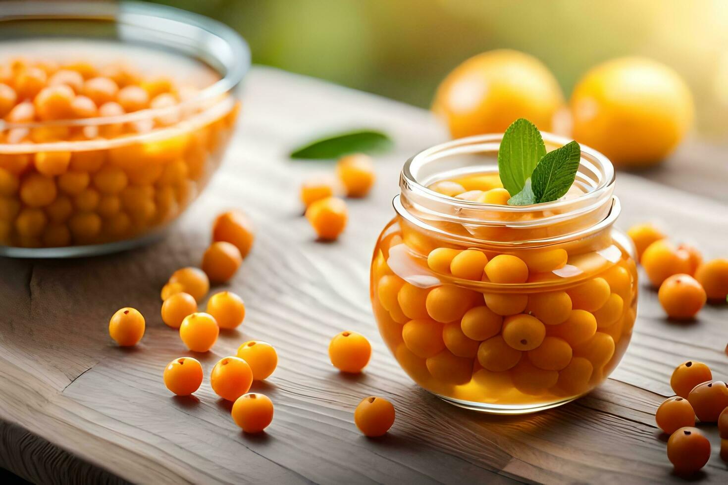 how to make your own sea buckthorn jelly. AI-Generated photo