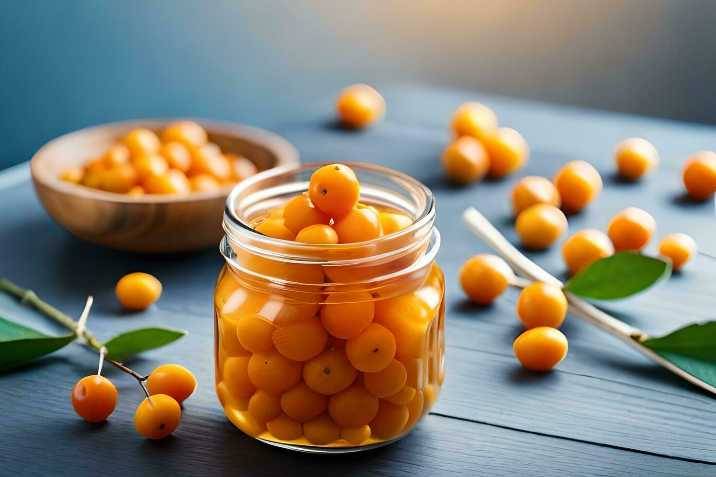 how to make a homemade sea buckthorn syrup. AI-Generated photo