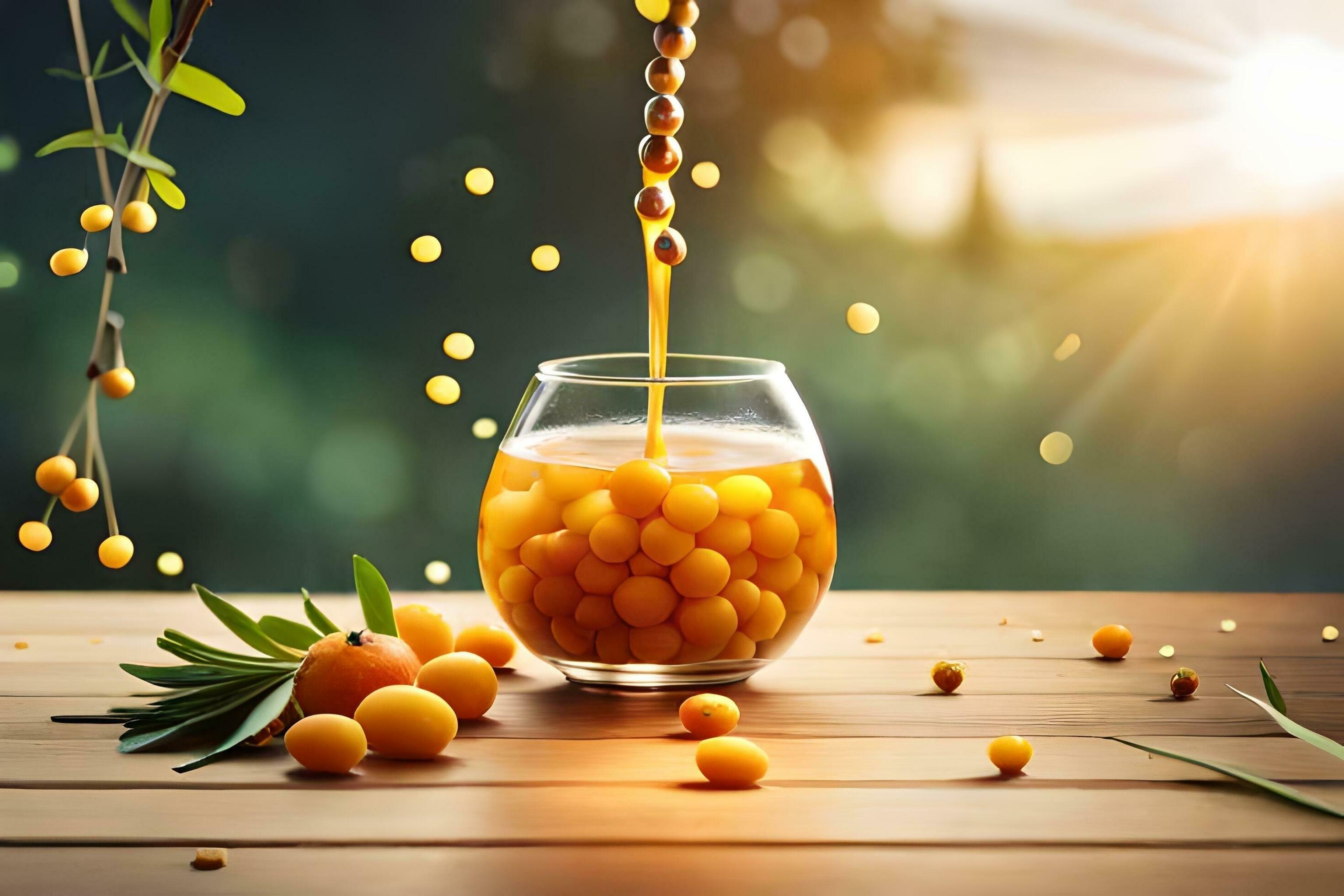 sumac juice in a glass with sun rays. AIGenerated 32964487 Stock Photo