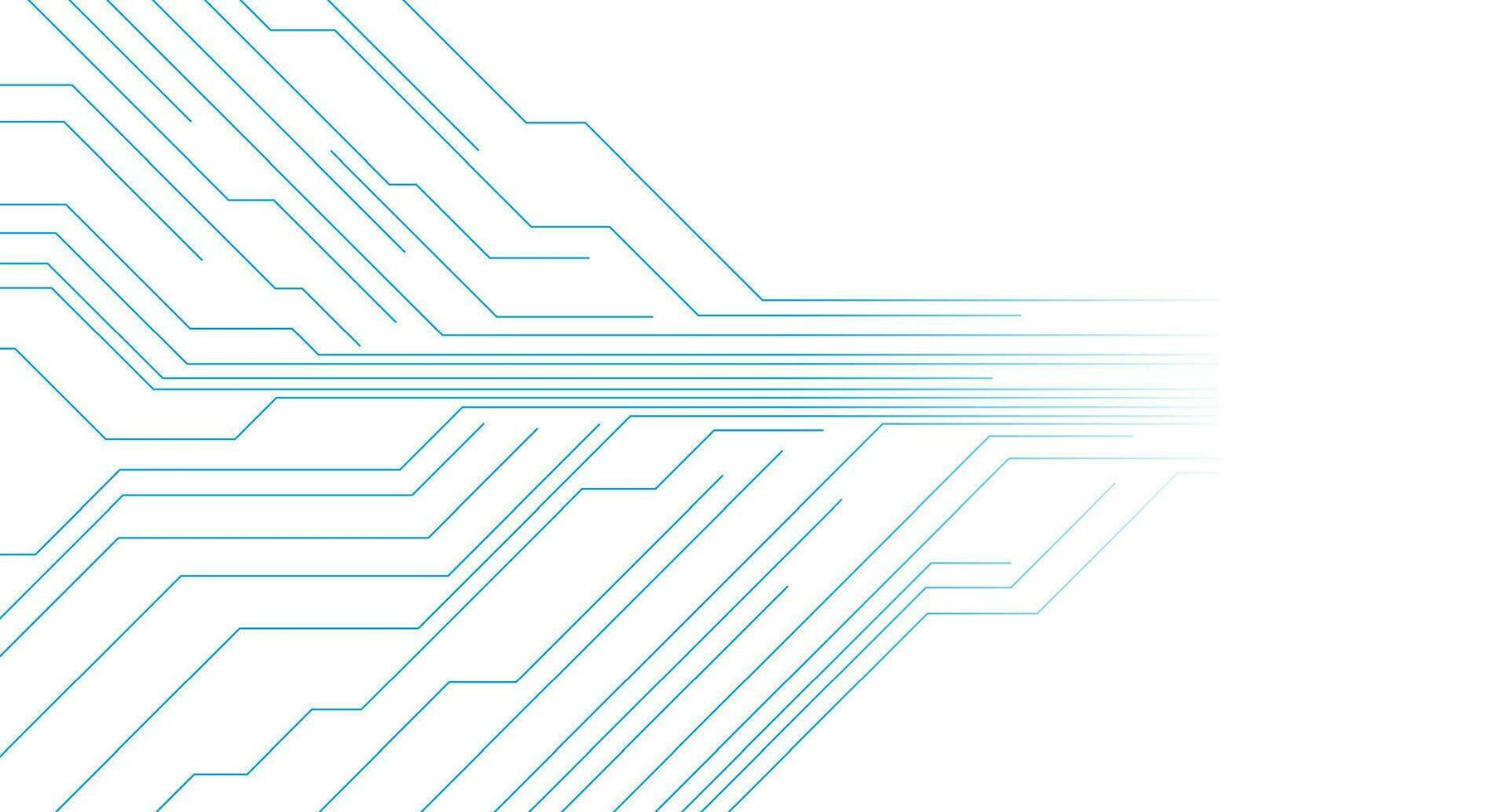 Blue white minimal abstract futuristic tech background with circuit lines vector