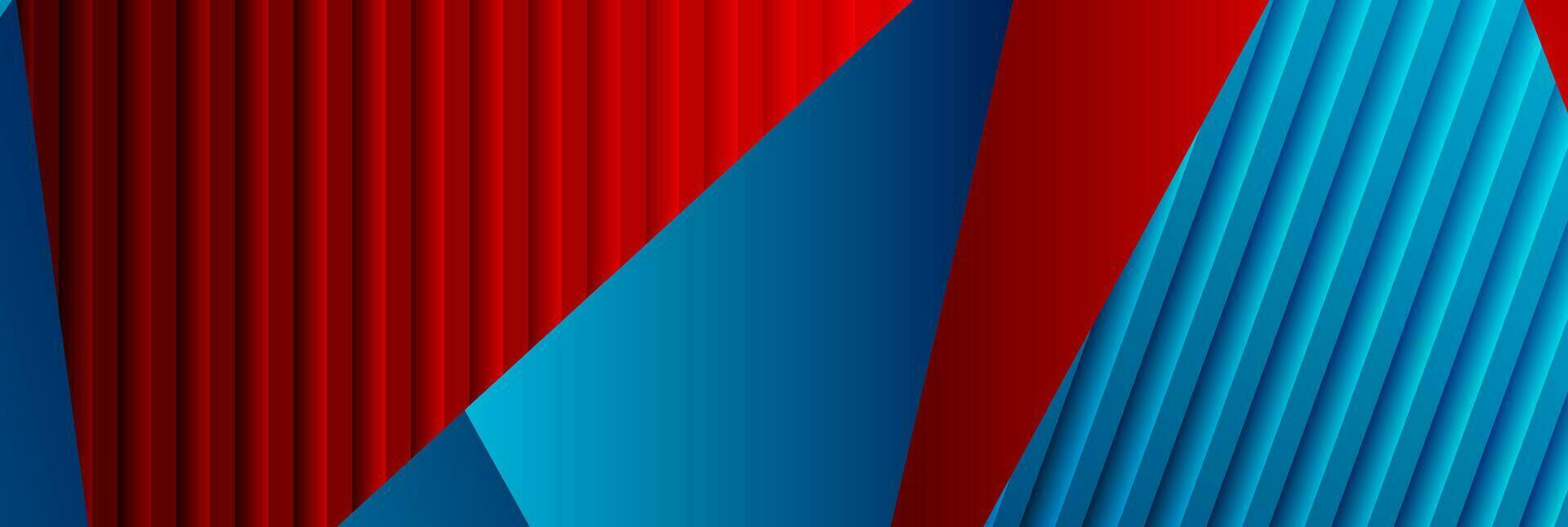 Blue and red low poly geometric abstract background vector