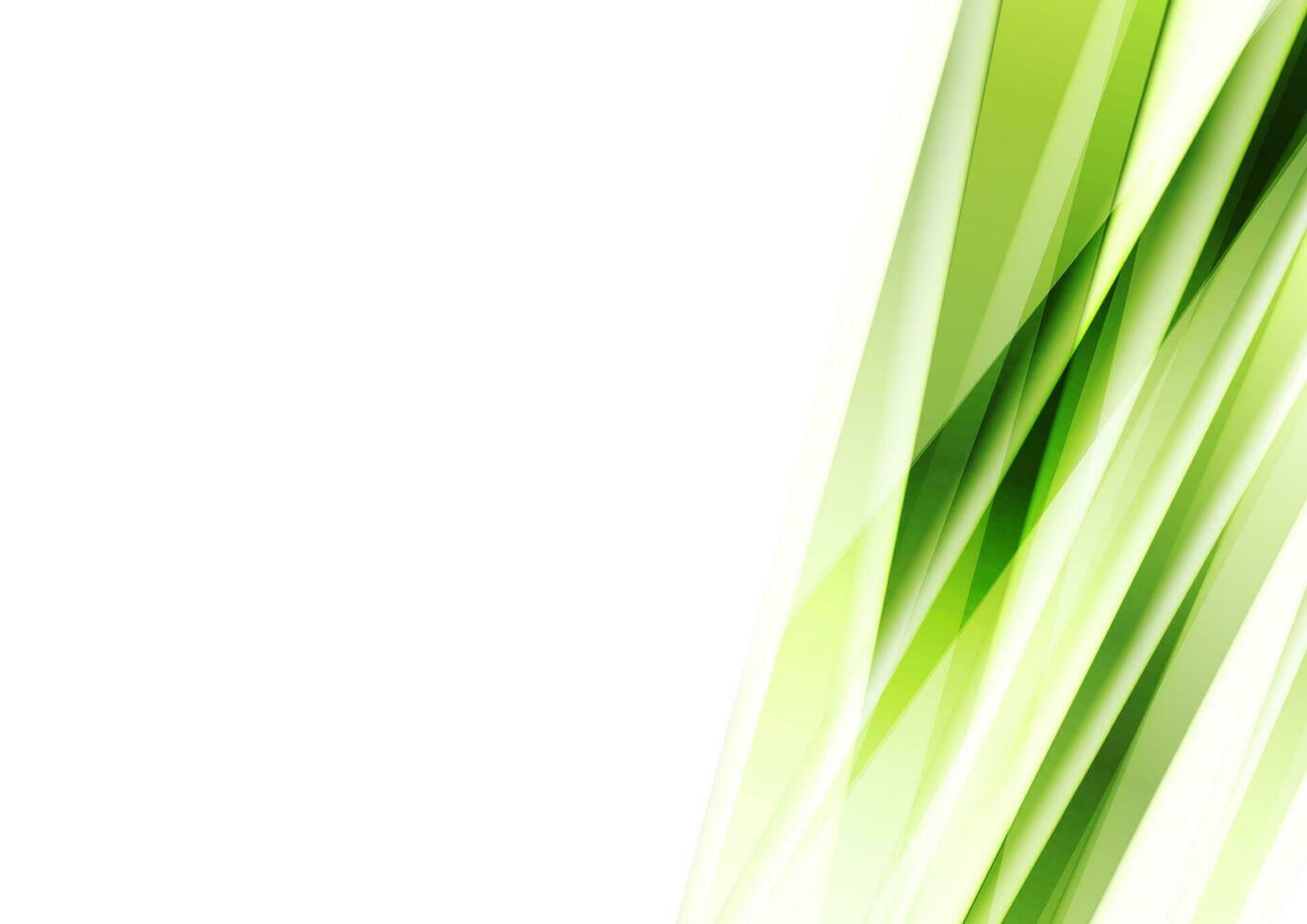 Green smooth glossy stripes abstract background vector