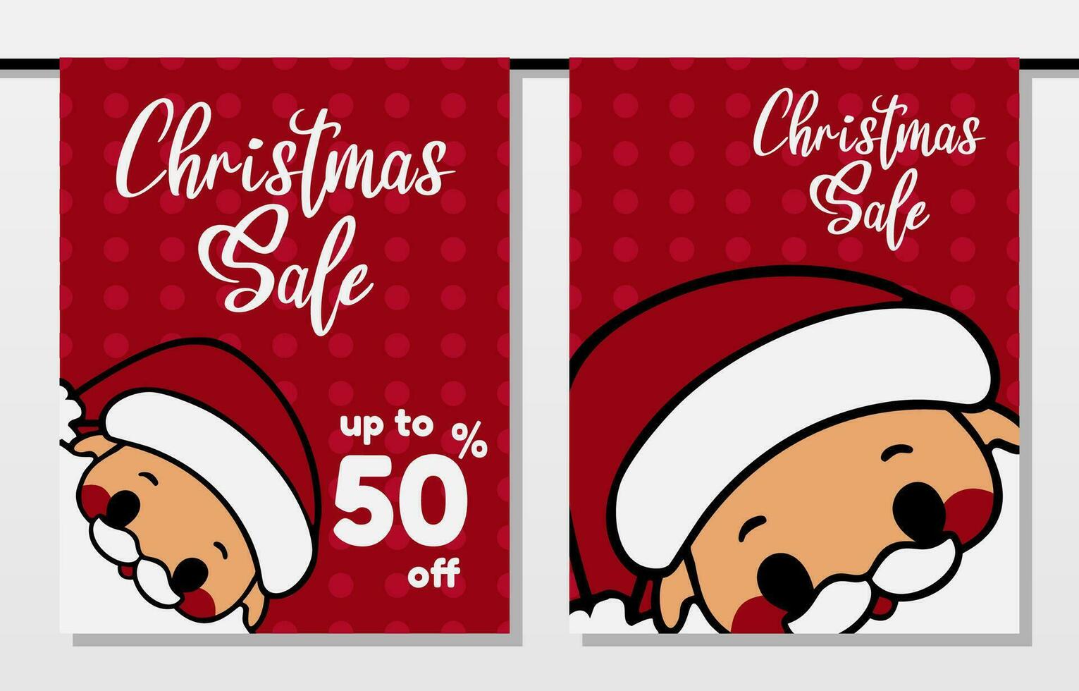 Christmas sale up to 50 percent off with noel hanging store decoration for holiday offer ads vector