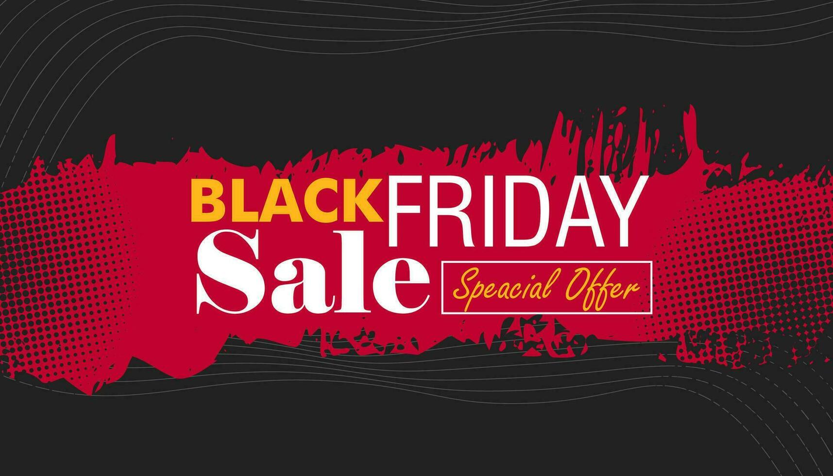 Black friday sale background with brush stroke grunge and halftone vector