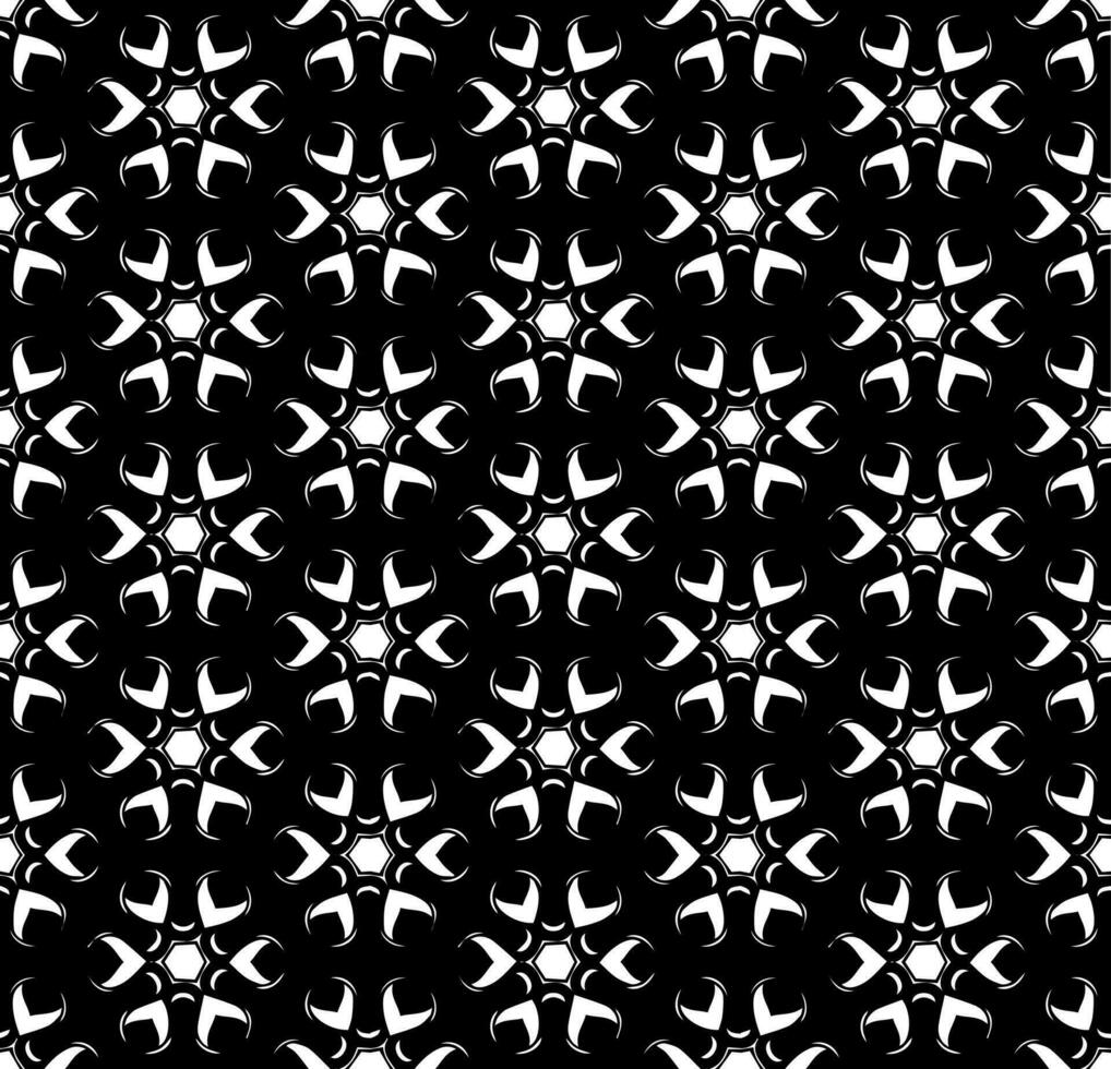 patrón abstracto sin costuras en blanco y negro. fondo y telón de fondo. diseño ornamental en escala de grises. adornos de mosaico. ilustración gráfica vectorial. vector