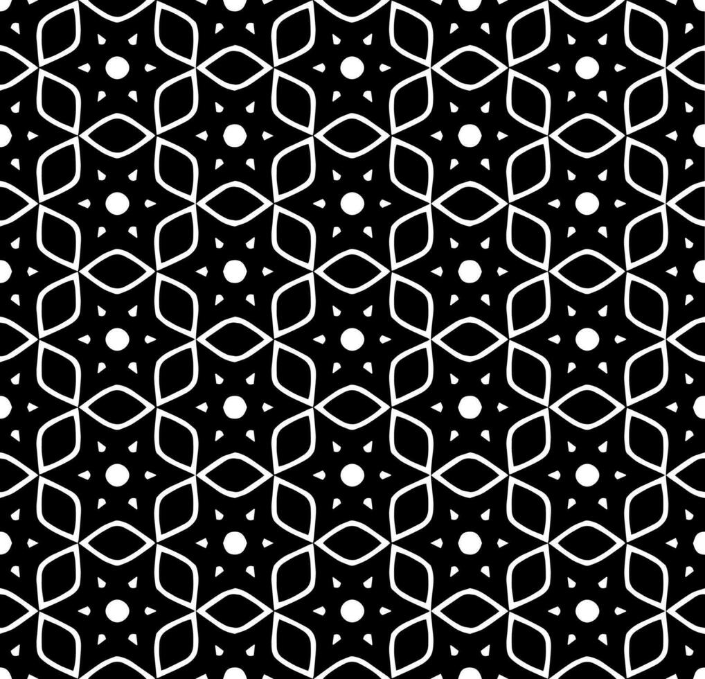 patrón abstracto sin costuras en blanco y negro. fondo y telón de fondo. diseño ornamental en escala de grises. adornos de mosaico. ilustración gráfica vectorial. vector