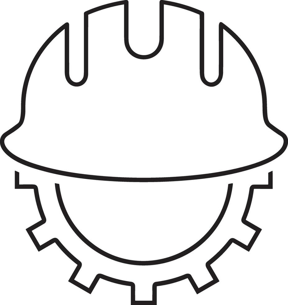 Safety helmet icon symbol image vector. Illustration of the head protector industrial engineer worker design image vector