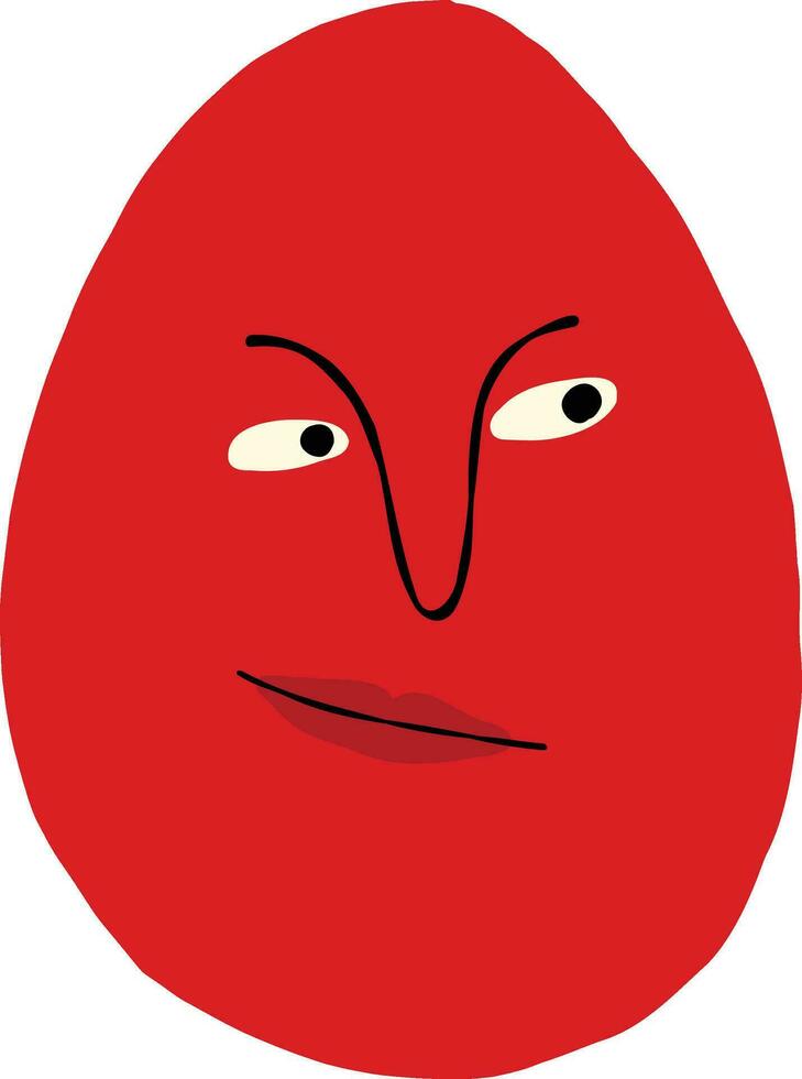 Funny strange eggs with sarcastic face face. Cute quirky comic Easter egg vector