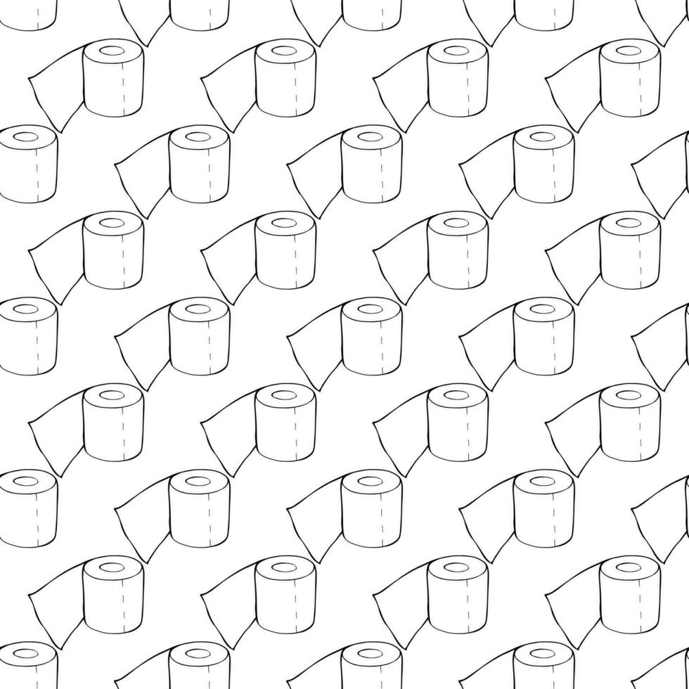 Toilet paper rolls seamless pattern. Vector illustration