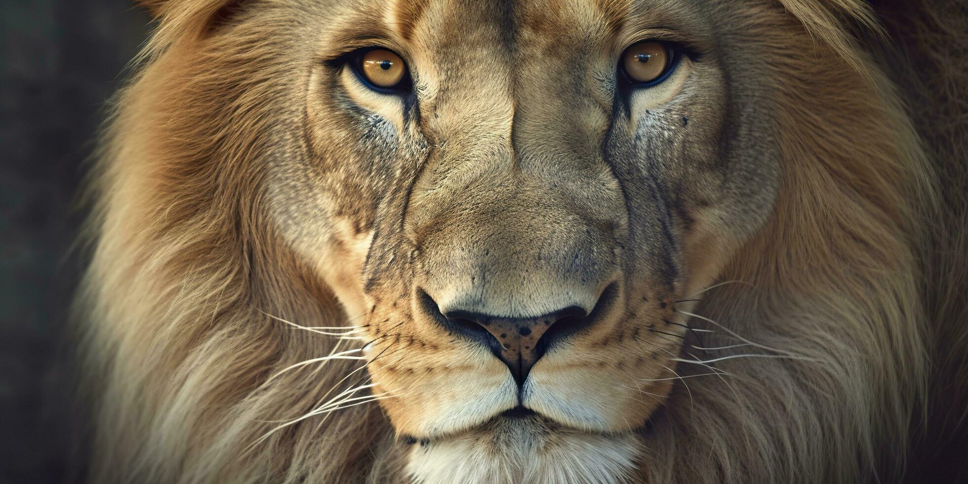 Close up of an African lion. Generative AI photo