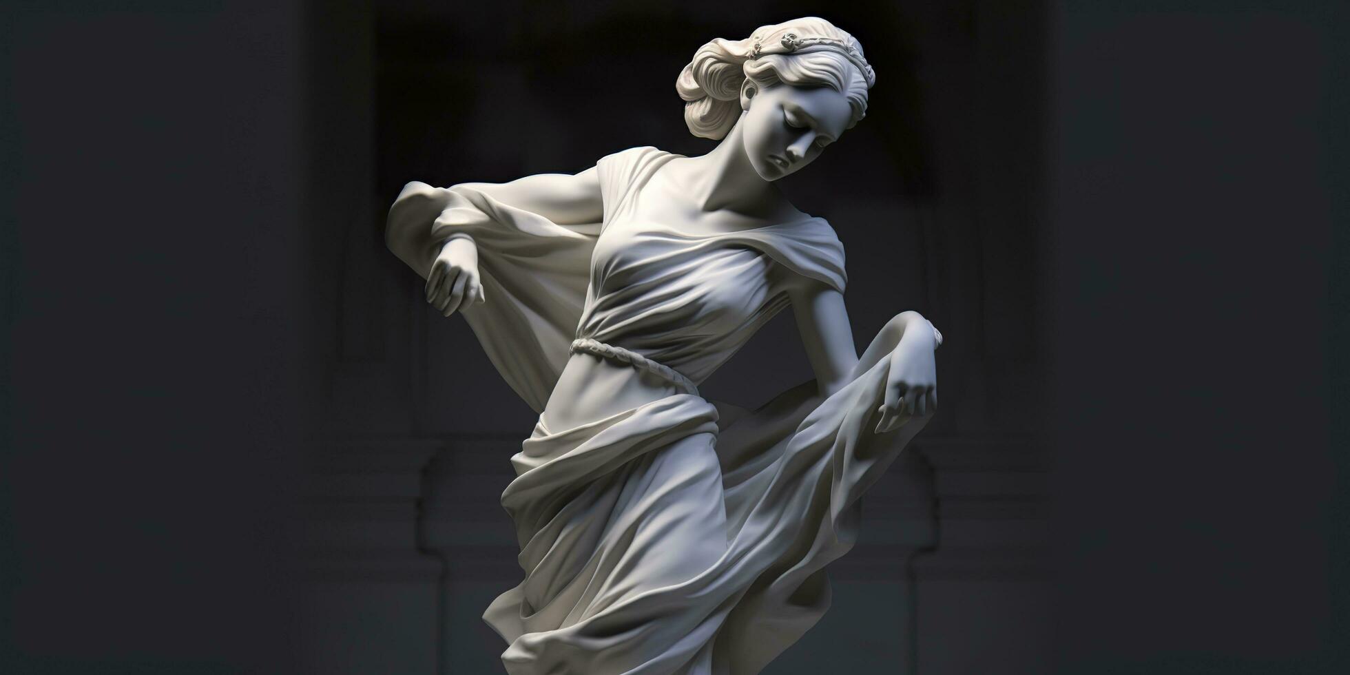 Marble statue of a ballerina. Generative AI photo