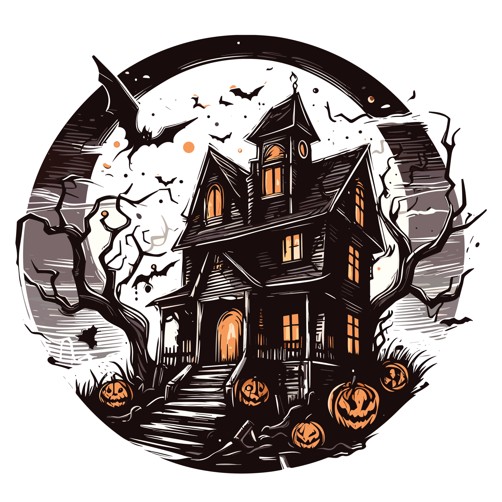Creepy halloween house clipart ai generative 32972091 png