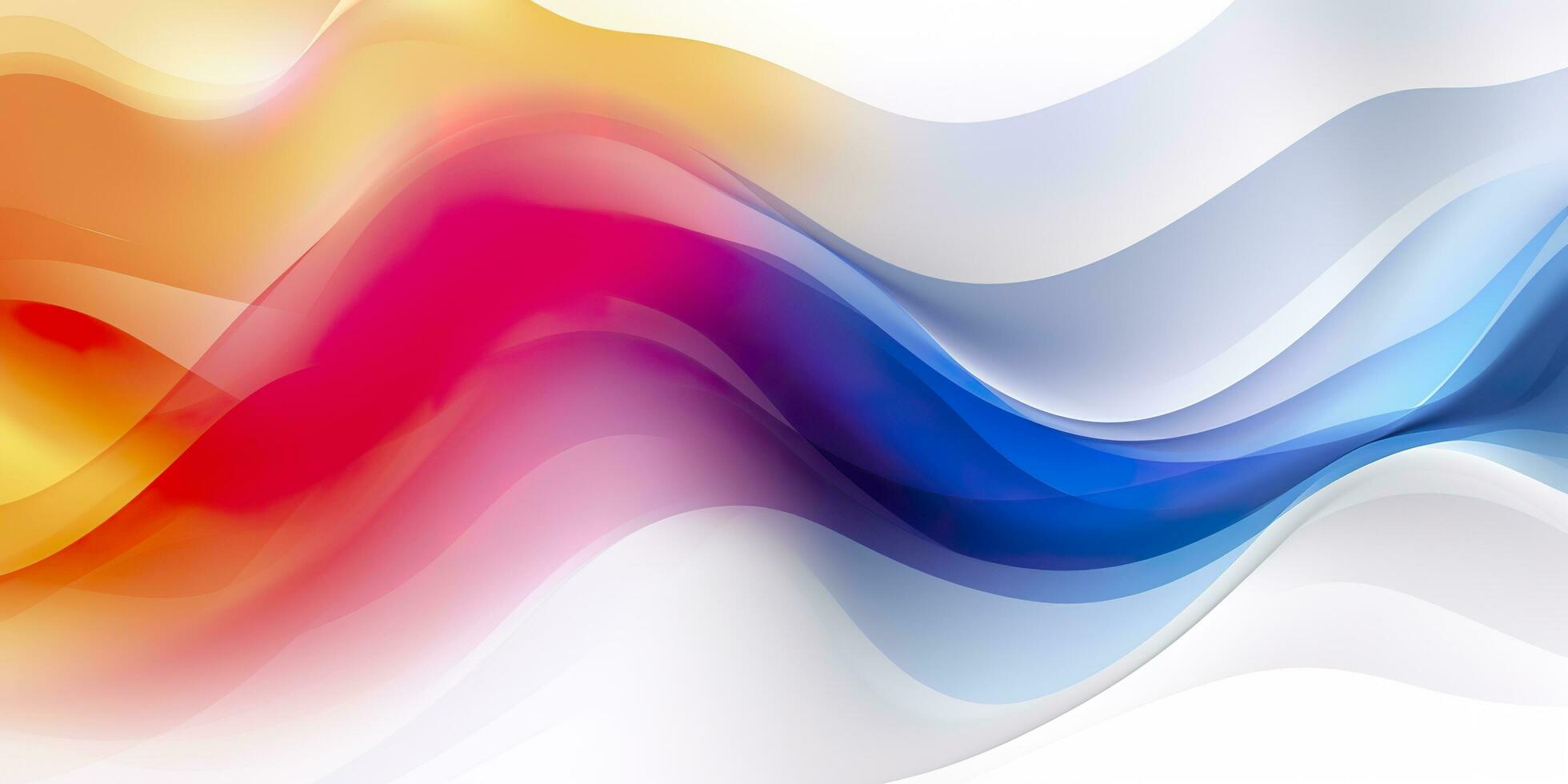 Colorful abstract wave lines flowing horizontally on a white background, ideal for technology, music, science and the digital world. AI Generative photo