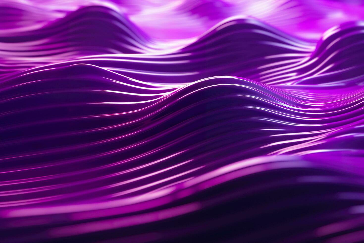 3D renders technological waves with purple, and vibrant colors. AI Generative photo