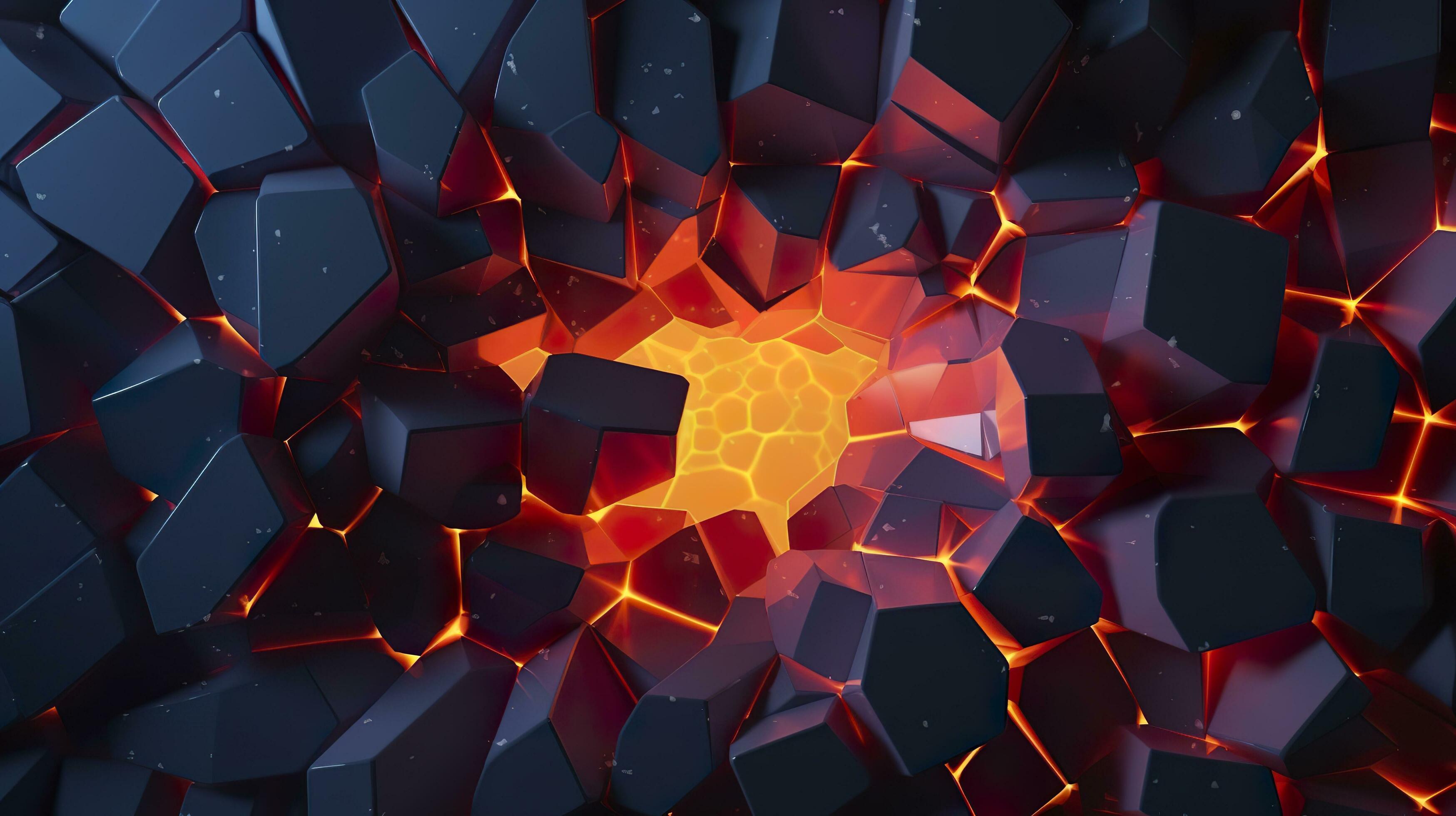 Abstract geometric background. Explosion power design with the crushing
