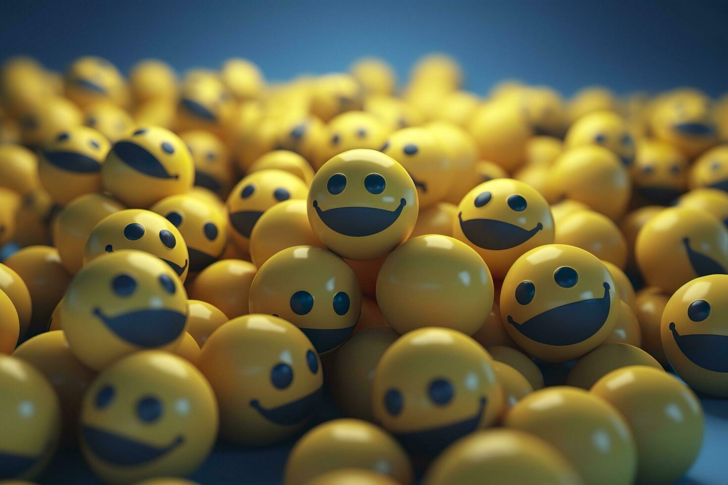 Happy and laughing emoticons 3d rendering background, social media and communications concept. AI Generative photo