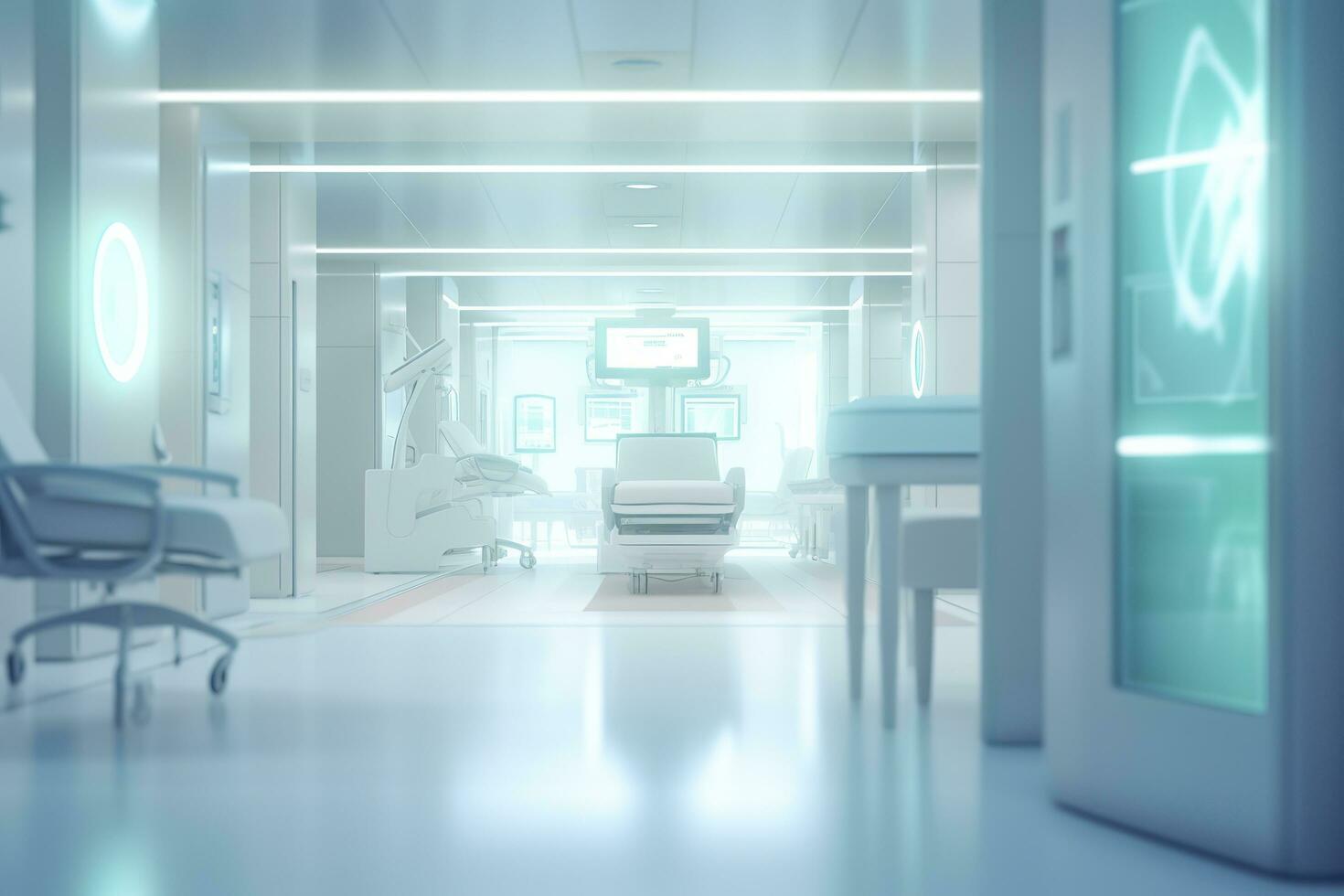 Ideal Healthcare Background with Surrealist Blurry Hospital Scene. AI Generative photo