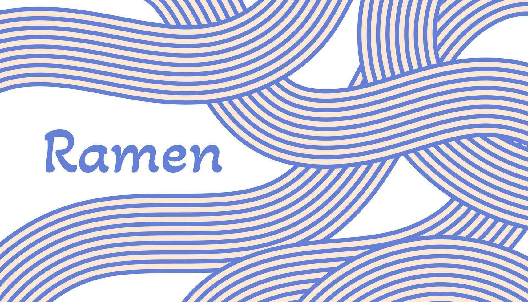 Hand drawn Asian noodle ramen background. Bold blue Japanese, Chinese abstract waves texture. Italian spaghetti, macaroni pasta backdrop vector