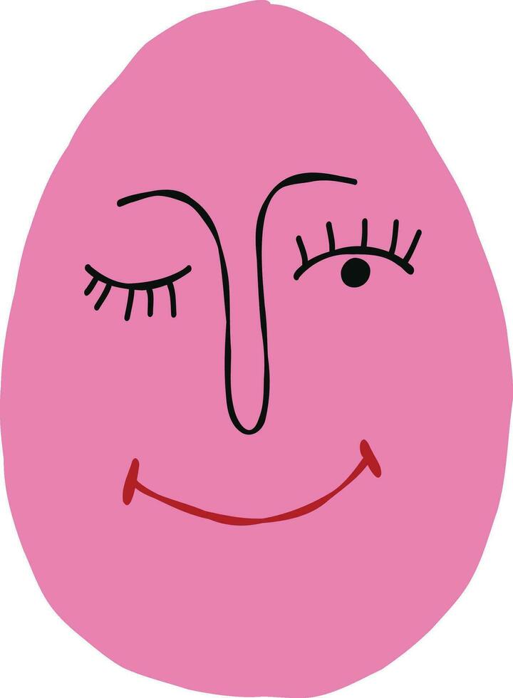 Funny strange eggs with face. Cute quirky comic Easter egg vector