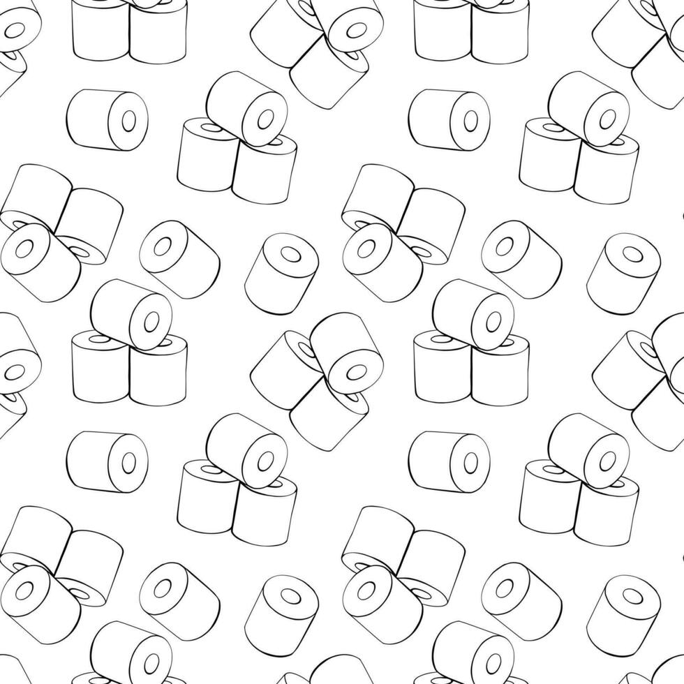 Toilet paper rolls seamless pattern. Vector illustration