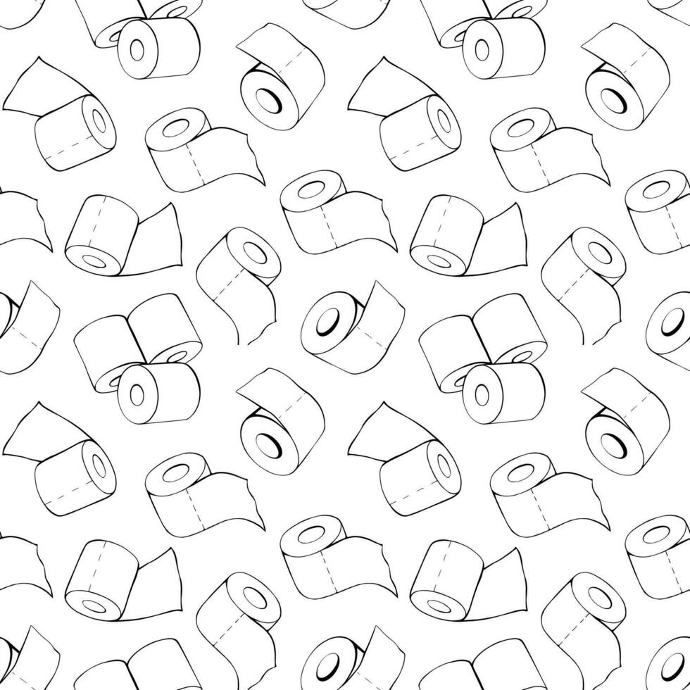 Toilet paper rolls seamless pattern vector