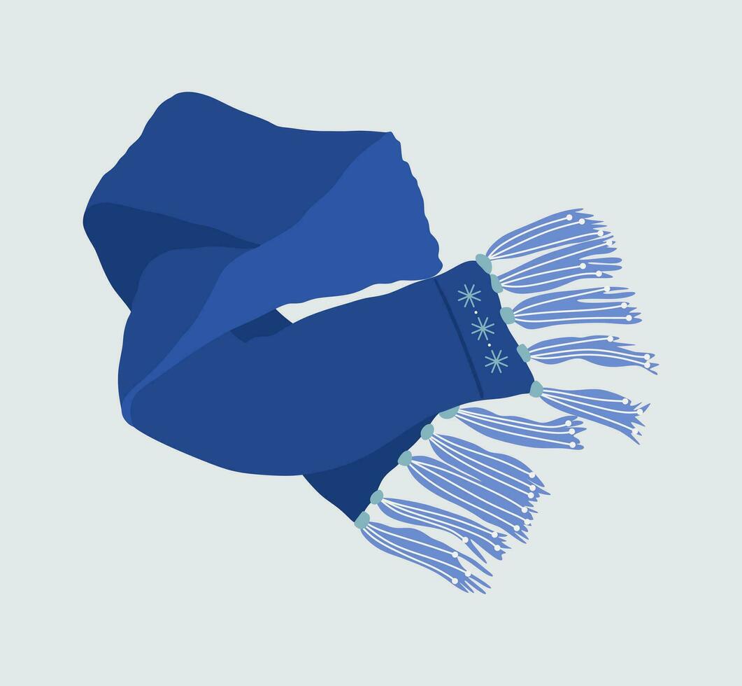 Blue Scarf On gray Background. Vector File