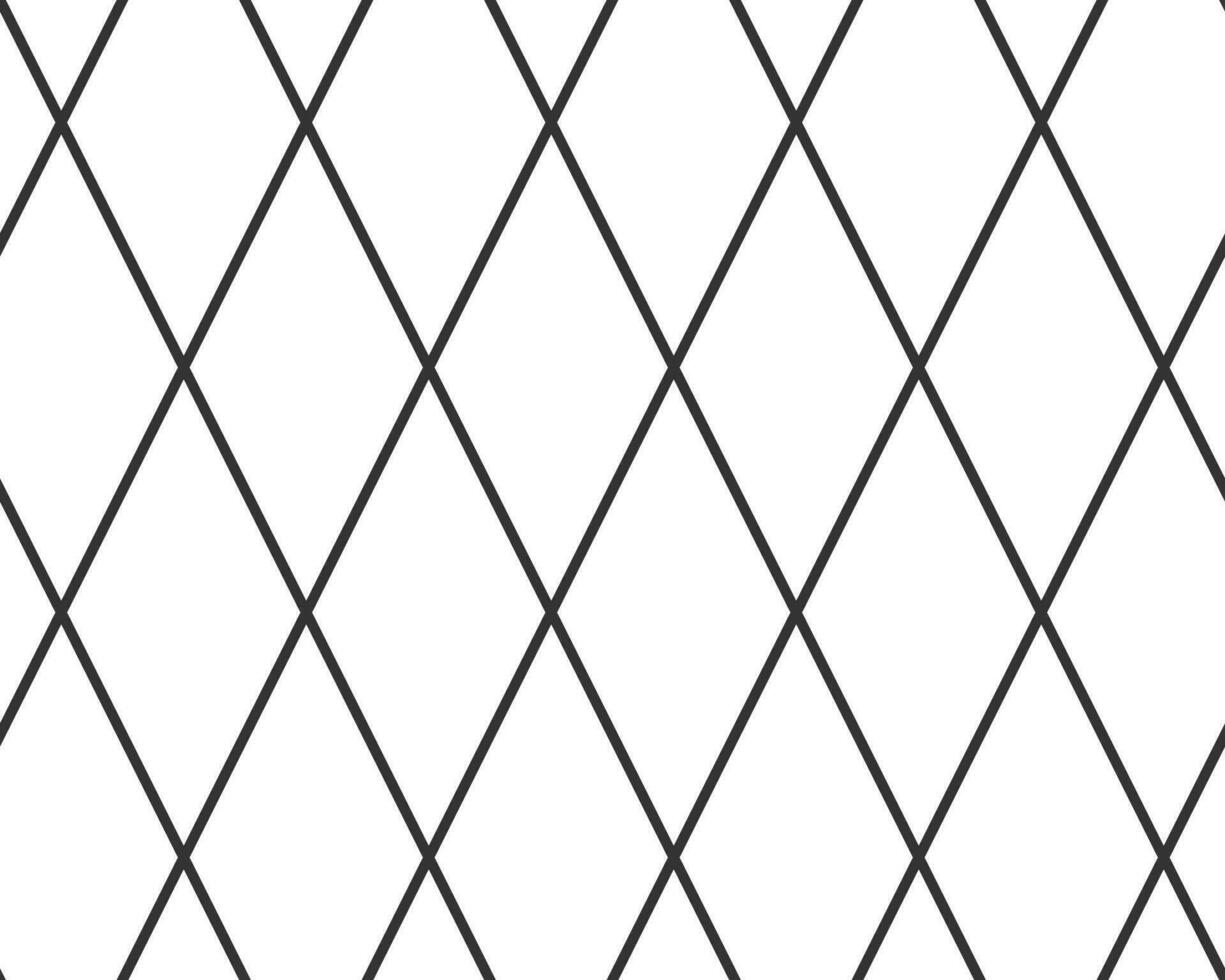 diagonal cruzar línea cuadrícula sin costura modelo. geométrico diamante textura. negro diagonal línea malla en blanco antecedentes. mínimo acolchado tela. metálico alambres cerca modelo. vector ilustración.2