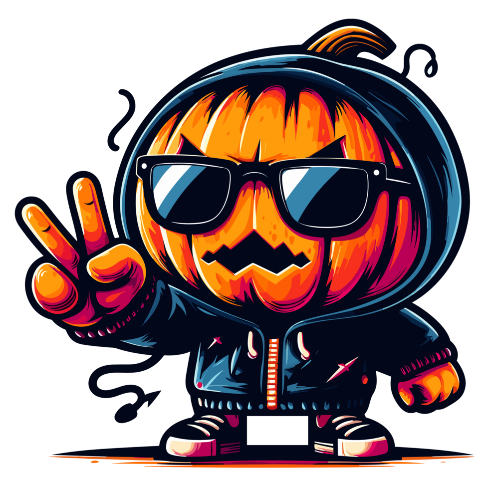 Graffitti Halloween Pumpkin Clipart - Ai Generative png