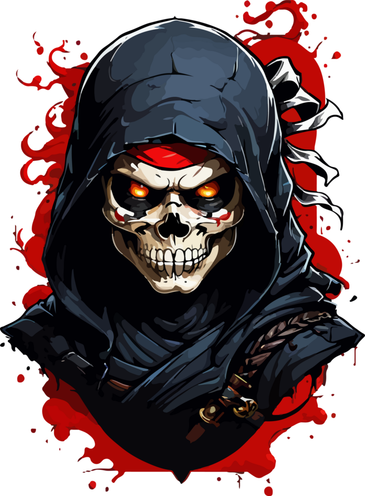 Skull Ninja Logo Mascot AI Generative png