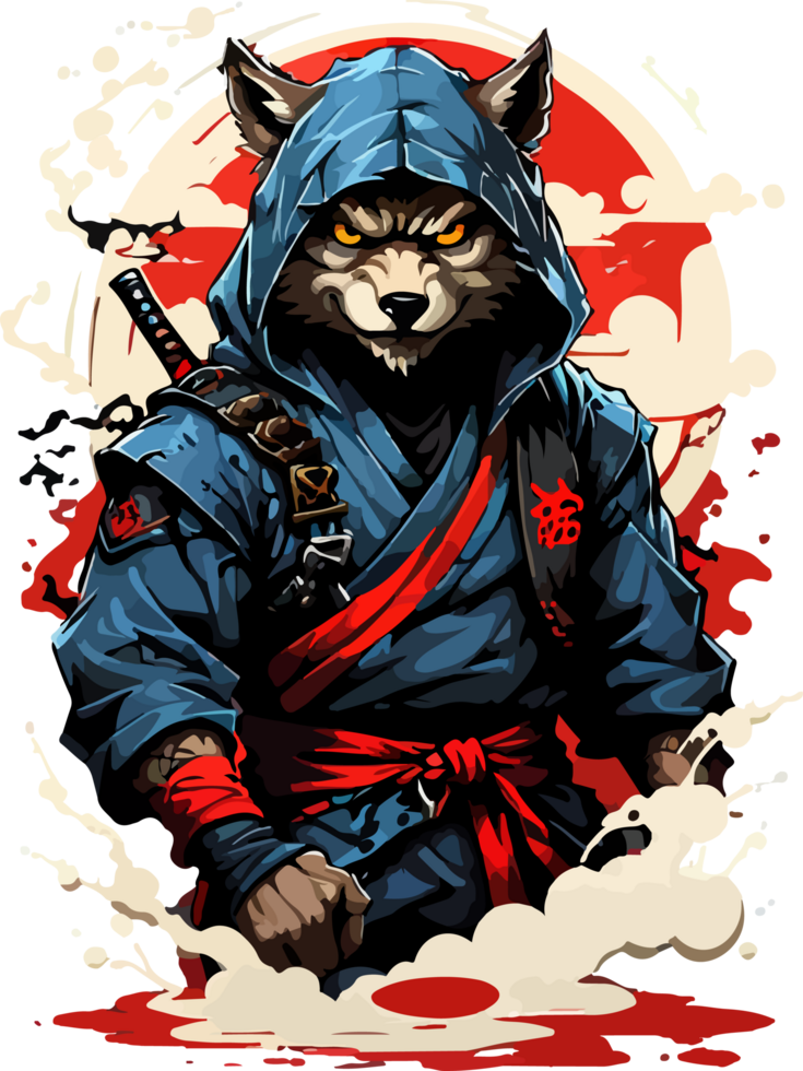 Wolf Ninja Character AI Generative png