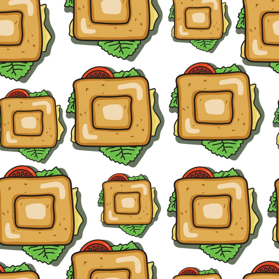 sandwich seamless pattern vector illustration