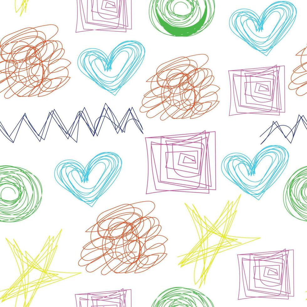 Vector seamless pattern with scribbles. Abstract hand drawn background for design and decoration textile, covers