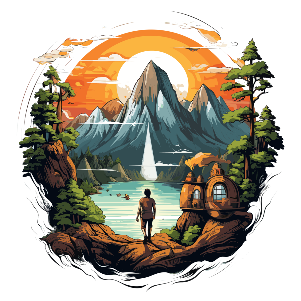 Beautiful Adventure Clipart - Ai Generative png