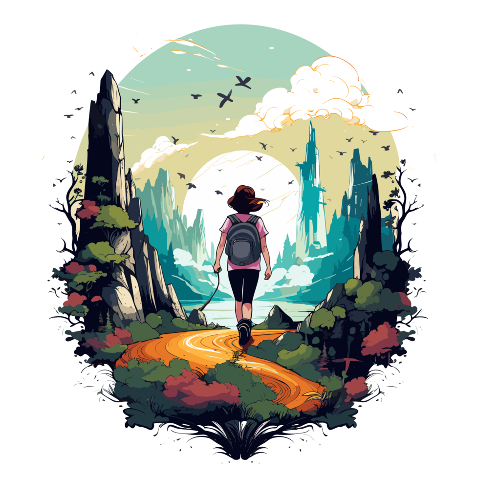 Beautiful Adventure Clipart - Ai Generative png