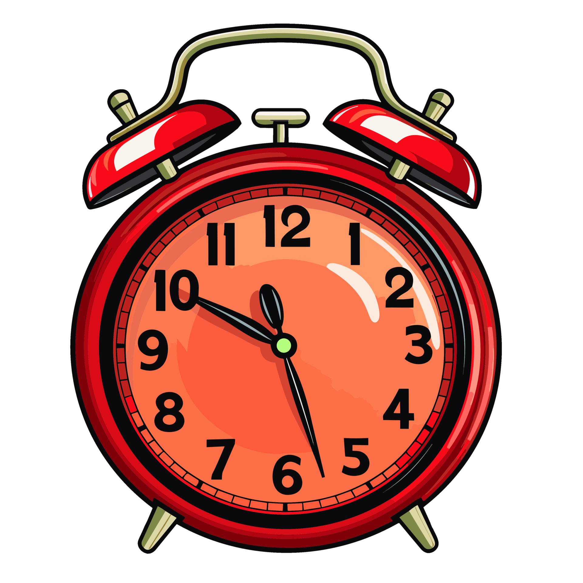 Red Clock Alarm Clipart Ai Generative 32973845 PNG