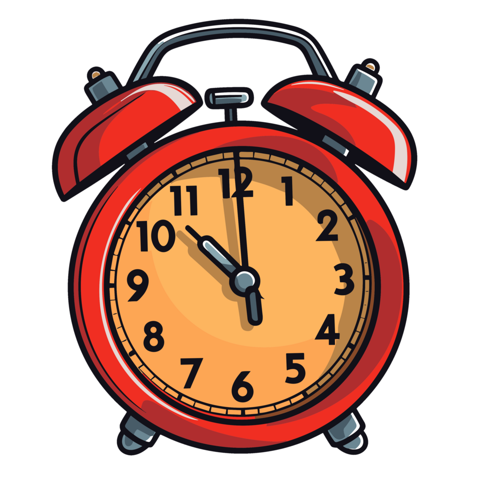 rojo reloj alarma clipart - ai generativo png