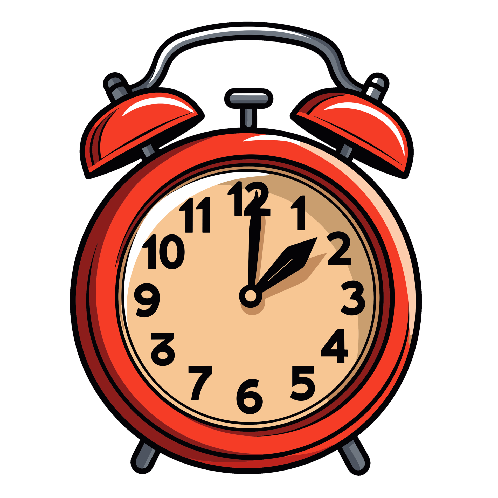 Red Clock Alarm Clipart Ai Generative 32973858 PNG