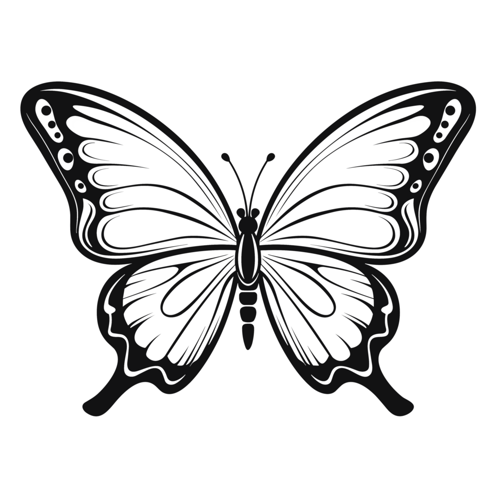 Beautiful Butterfly Silhouette - Ai Generative png