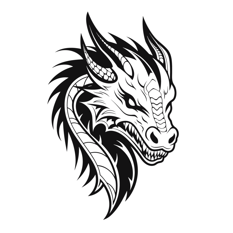 Beautiful Dragon Silhouette - Ai Generative png