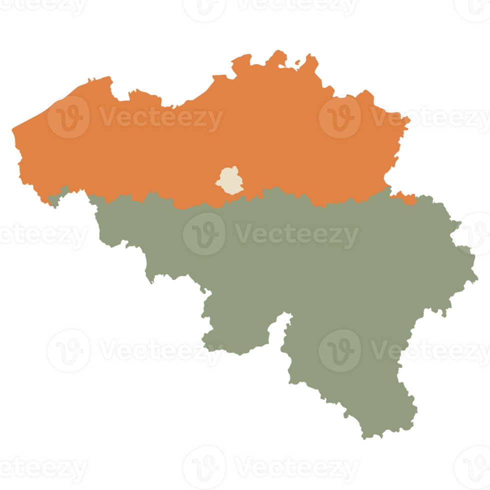 Belgium map with main regions. Map of Belgium png