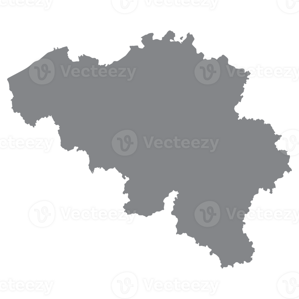 Belgium map. Map of Belgium in details in grey png