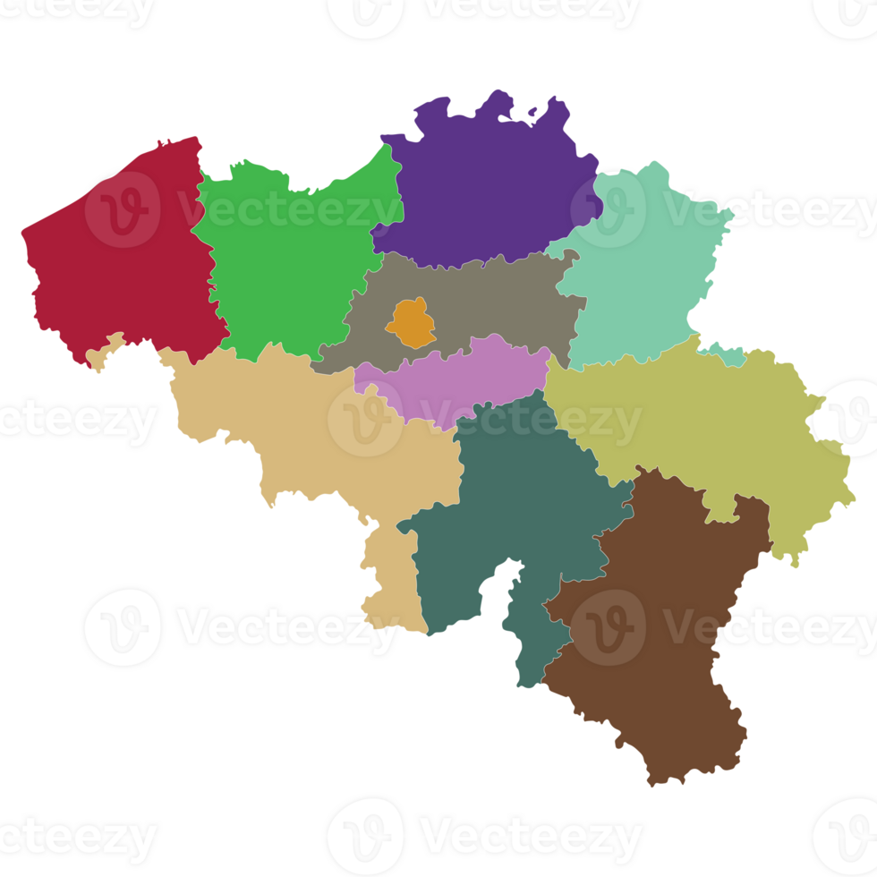 Belgium map with administrative. Map of Belgium in colorful png