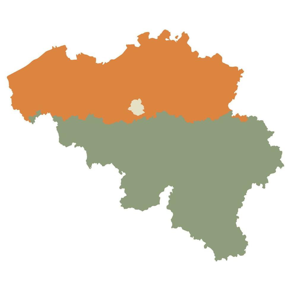 Belgium map with main regions. Map of Belgium vector