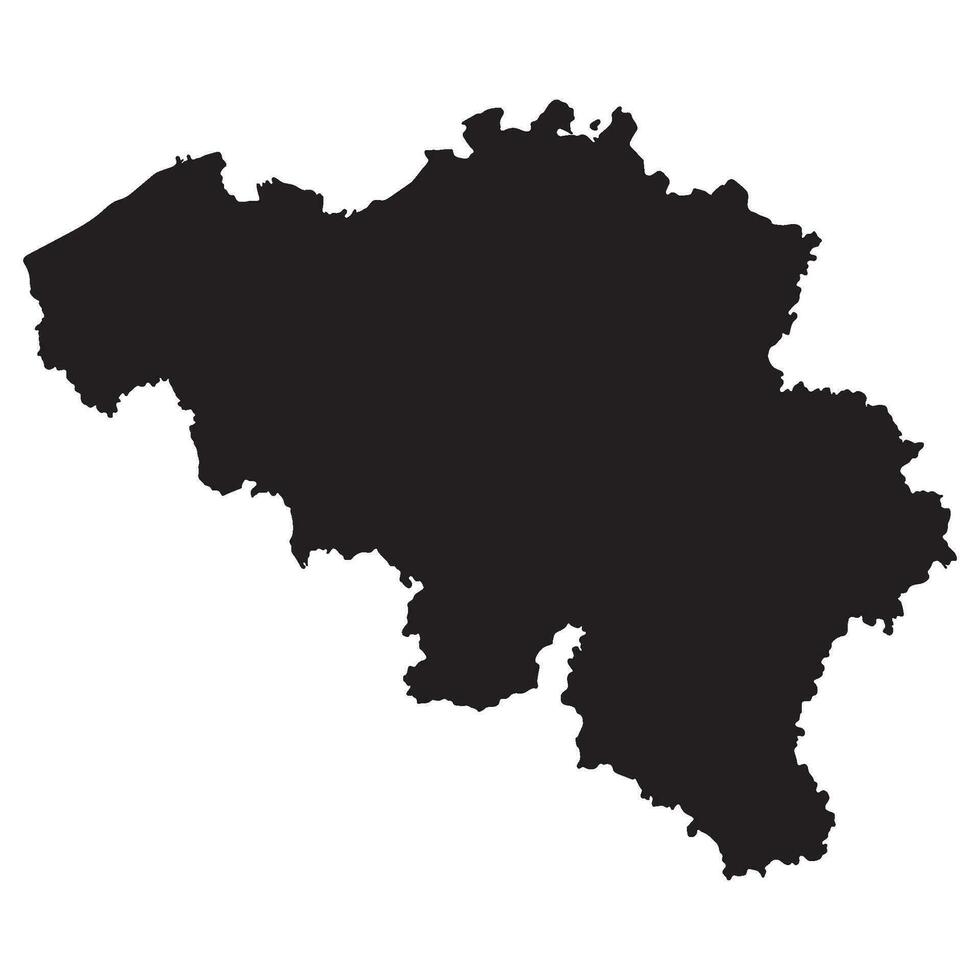 Belgium map. Map of Belgium in details in black vector