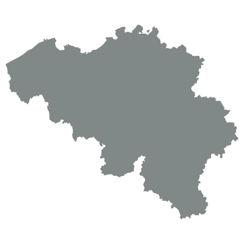 Belgium map. Map of Belgium in details in grey vector