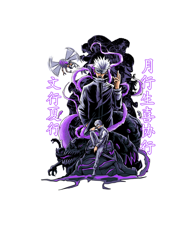 gojo king of hell for tshirt design png