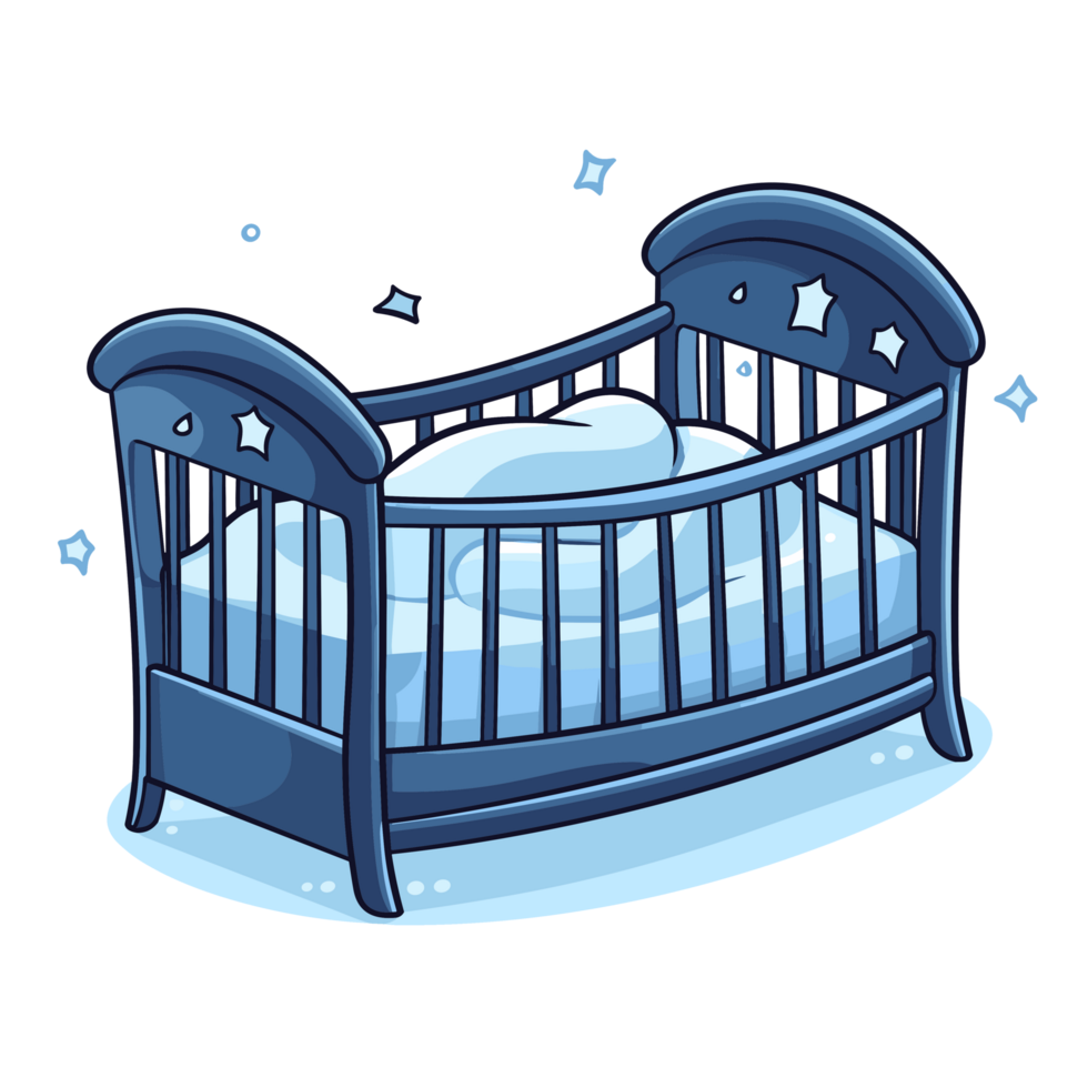 Beautiful Baby Crib Clipart - Ai Generative png