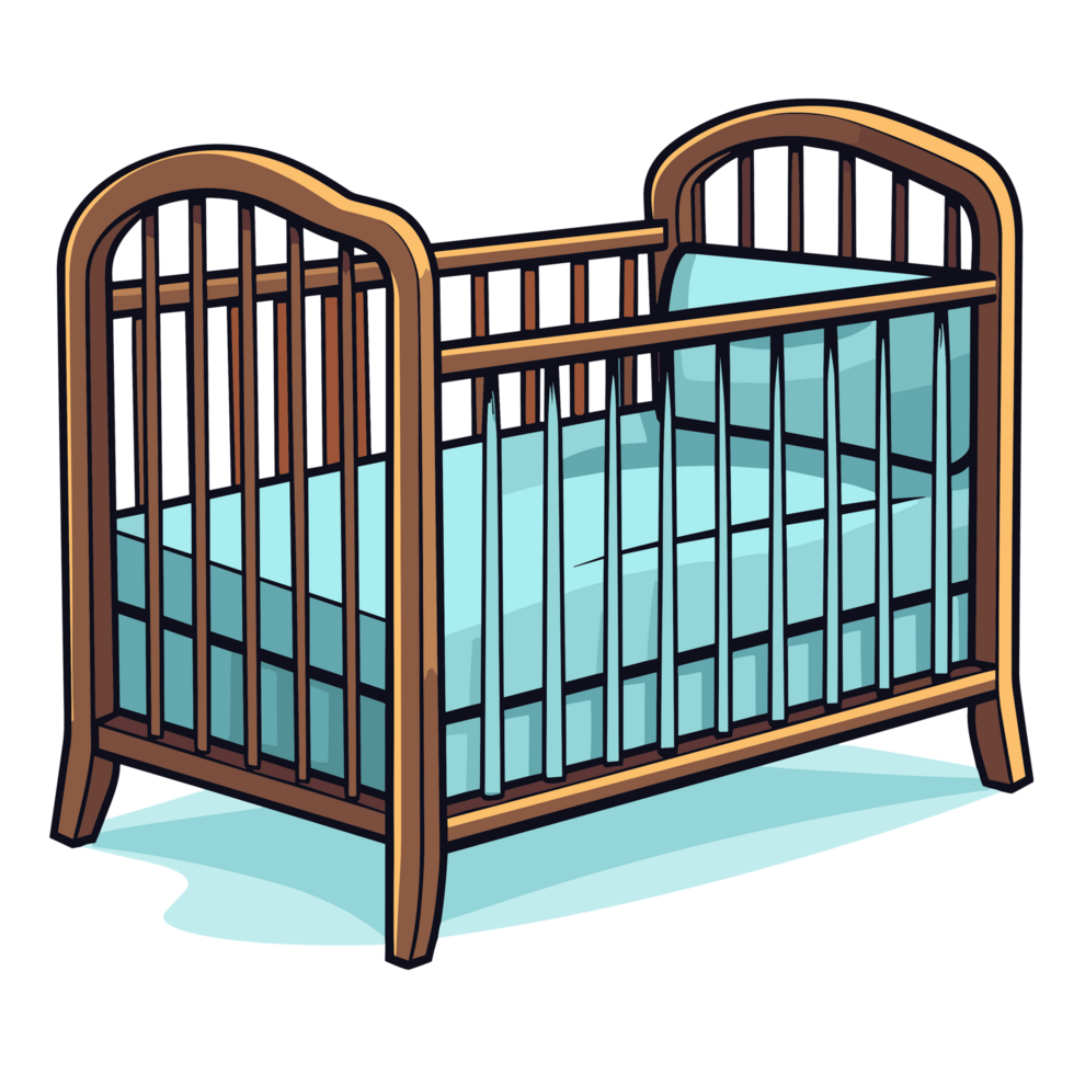 Beautiful Baby Crib Clipart - Ai Generative png